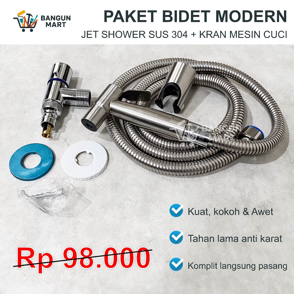 1 Set Jet Shower Kloset Jet Shower Kamar Mandi / Shower Cebok TerlarisPROMO TERRMURAH / SUS304 1 Set