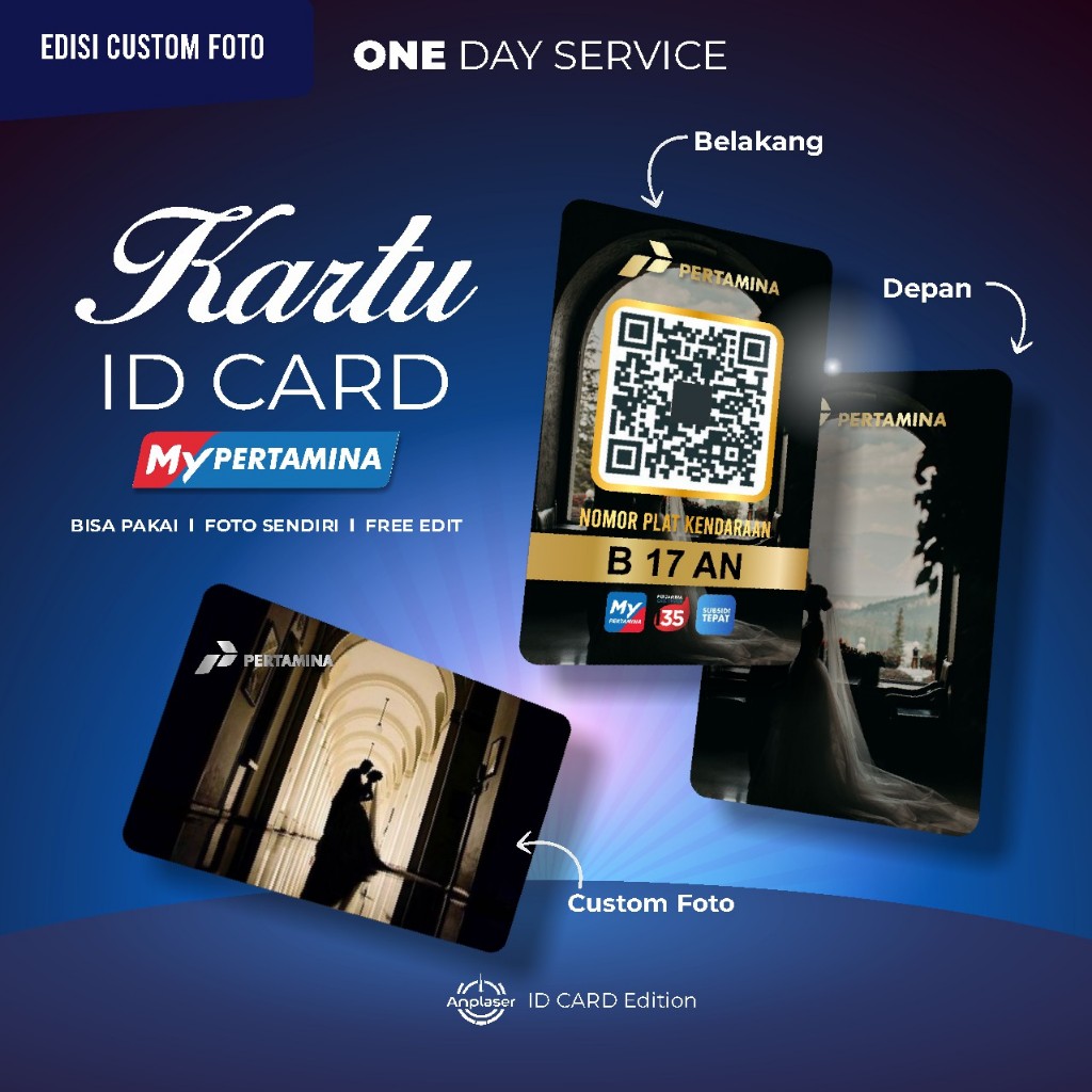 CETAK KARTU BARCODE MY PERTAMINA CEPAT CUSTOM GAMBAR BAHAN PVC TEBAL