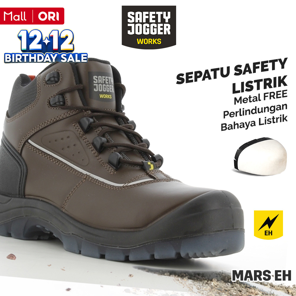 [PROMO 12.12] Sepatu Safety Jogger Works Mars EH Mid Tahan Listrik Composite Free Metal Safety Shoes
