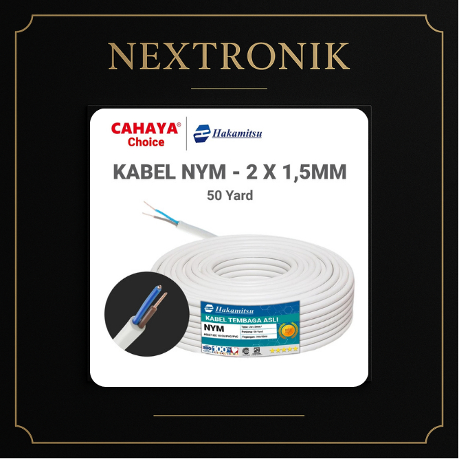 Hakamitsu || Kabel Listrik NYM 2X1.5mm 50 Yard