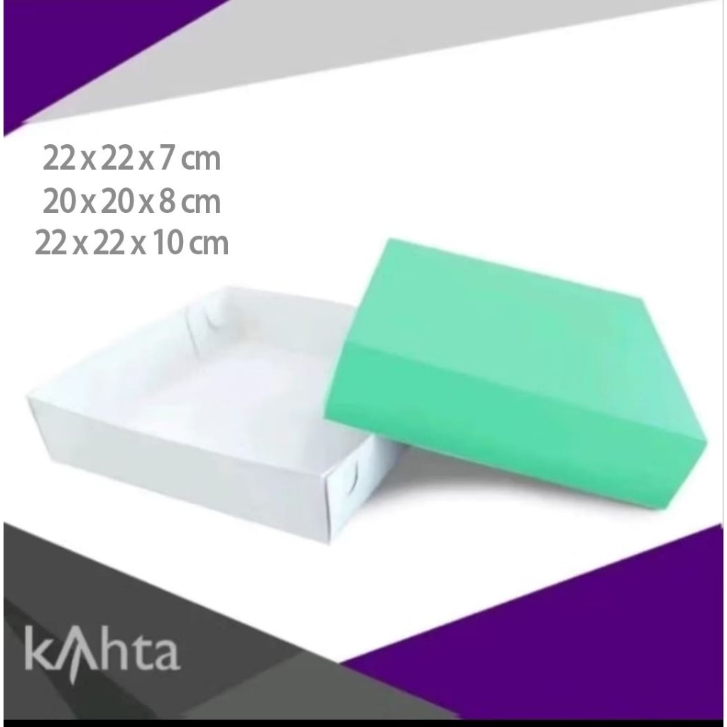 Dus Kue / Box Kue / Kotak Kue Brownies Bolu Lapis Legit Varian Warna Uk 22x22x7; 20x20x8; 22x22x10