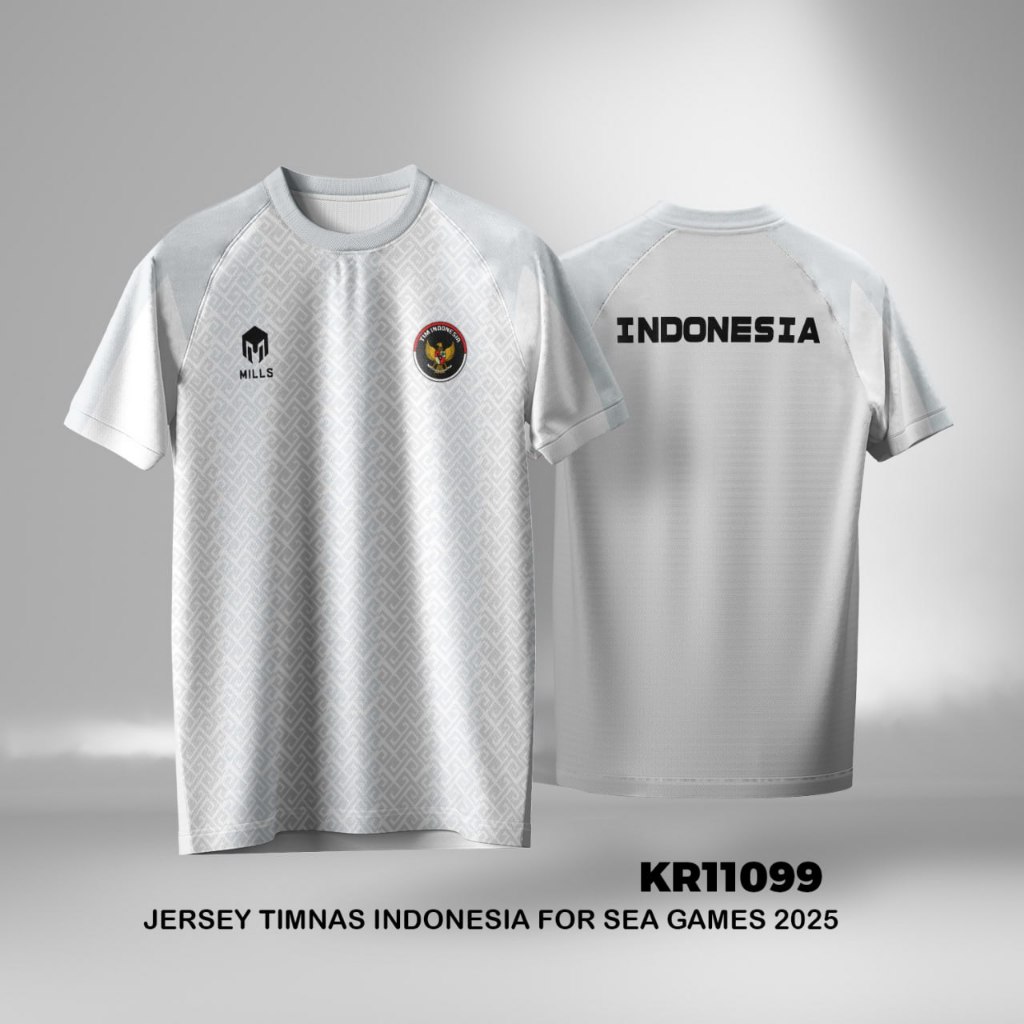 Kaos Jersey Sepakbola Futsal Timnas Indonesia Sea Games 2025 Merah Putih