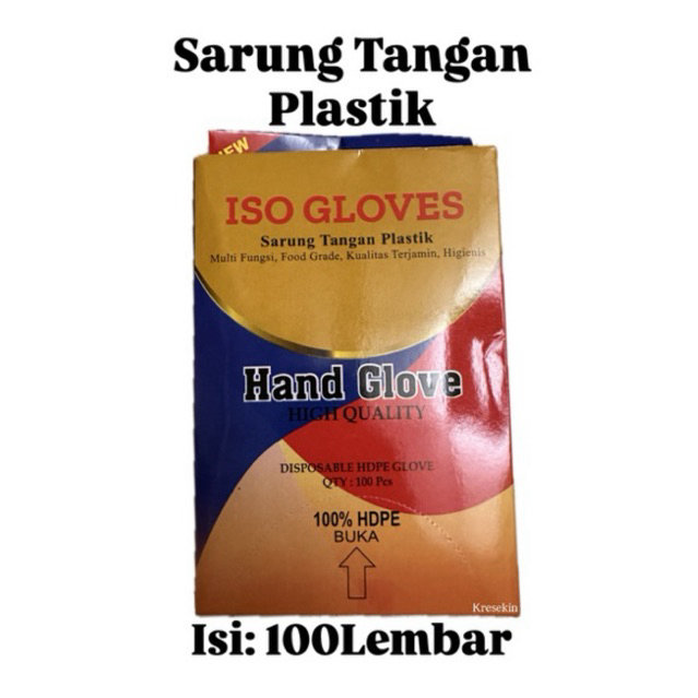 SARUNG TANGAN PLASTIK ISO HDPE – ISI 100 LEMBAR