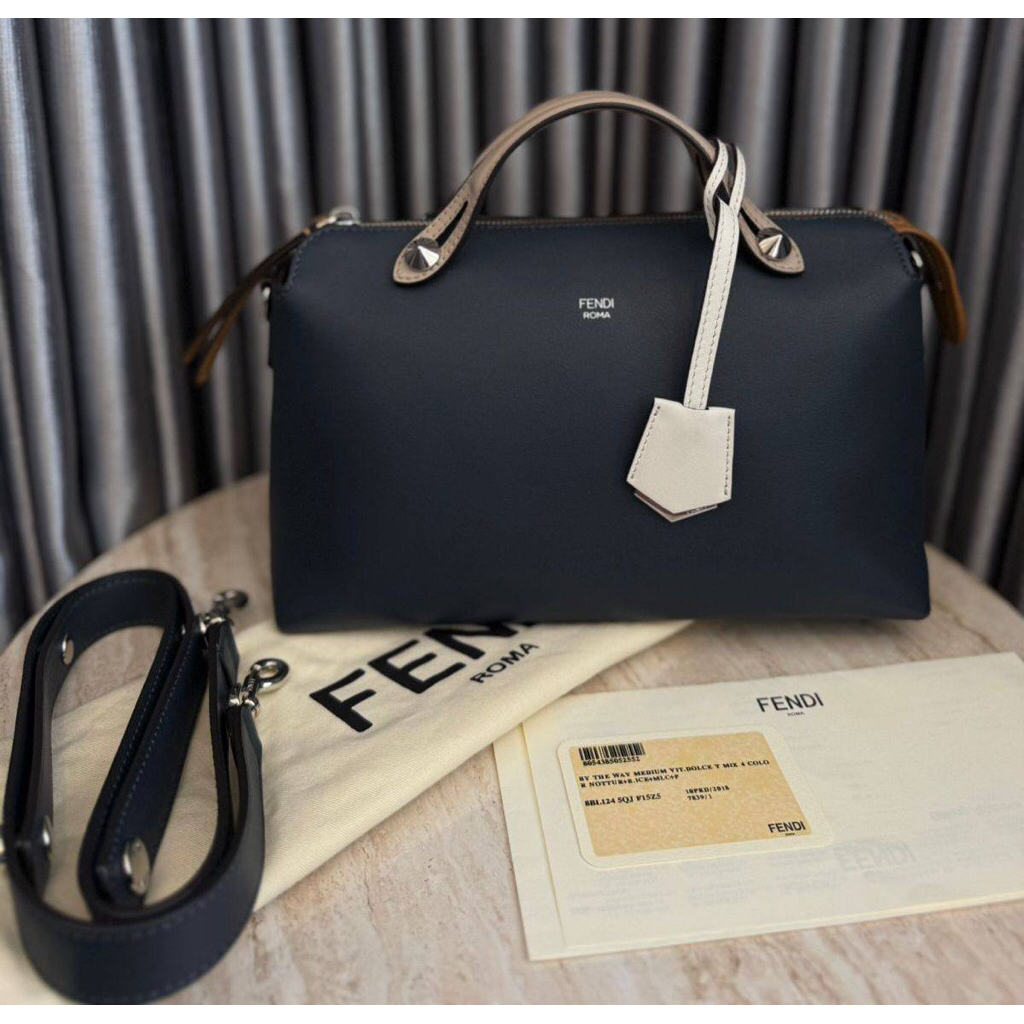 (PRELOVED) Fendi BTW Small Dark Navy 4 Color