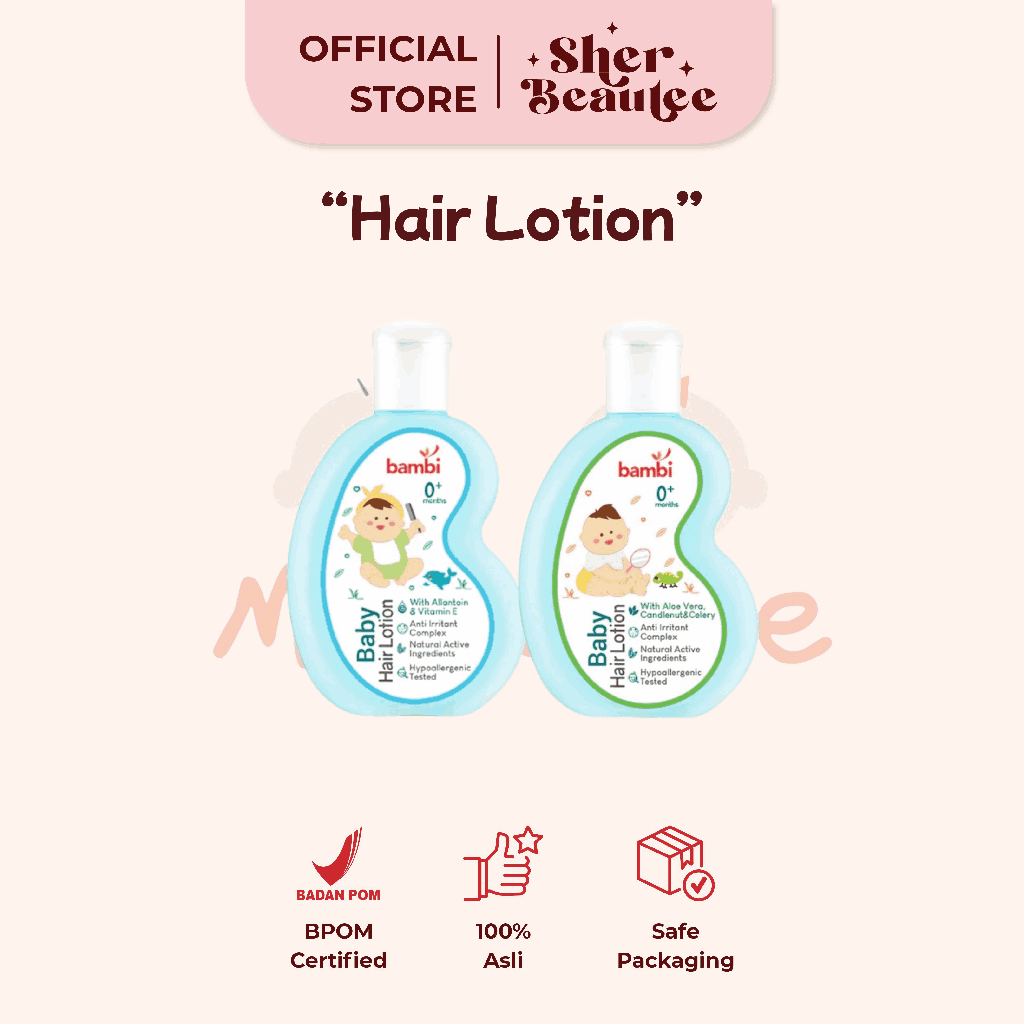 Bambi Baby Hair Lotion Aloe Vera | Allantoin 100ml - Minyak Rambut Bayi S2295