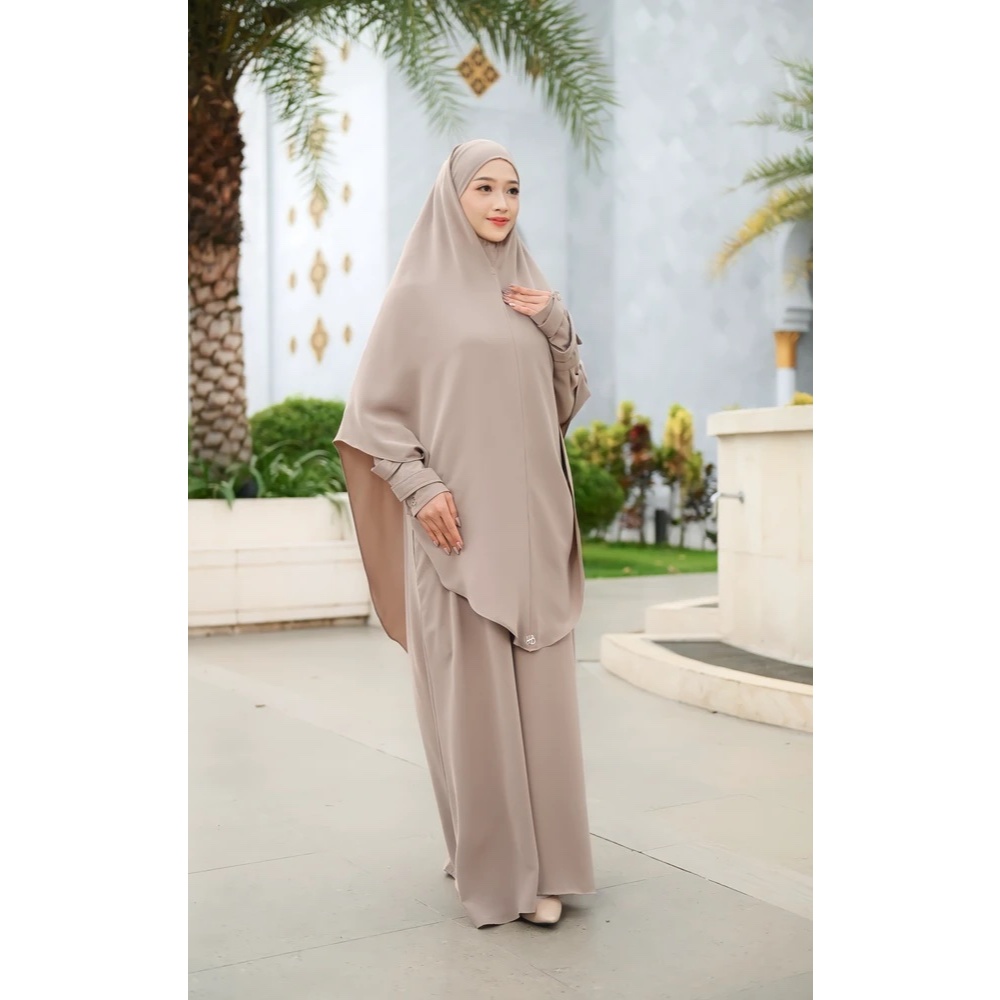 HIJABERLIN - Nusaibah Dress Set Khimar (Multicolor) / Khimar Cantik