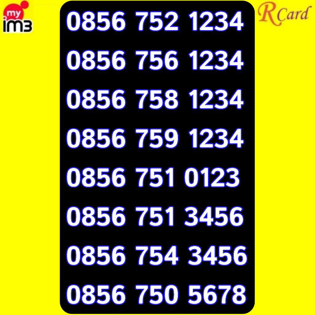 Perdana Nomor Cantik Indosat im3 11 digit 0123 Urut 1234  3456 5678