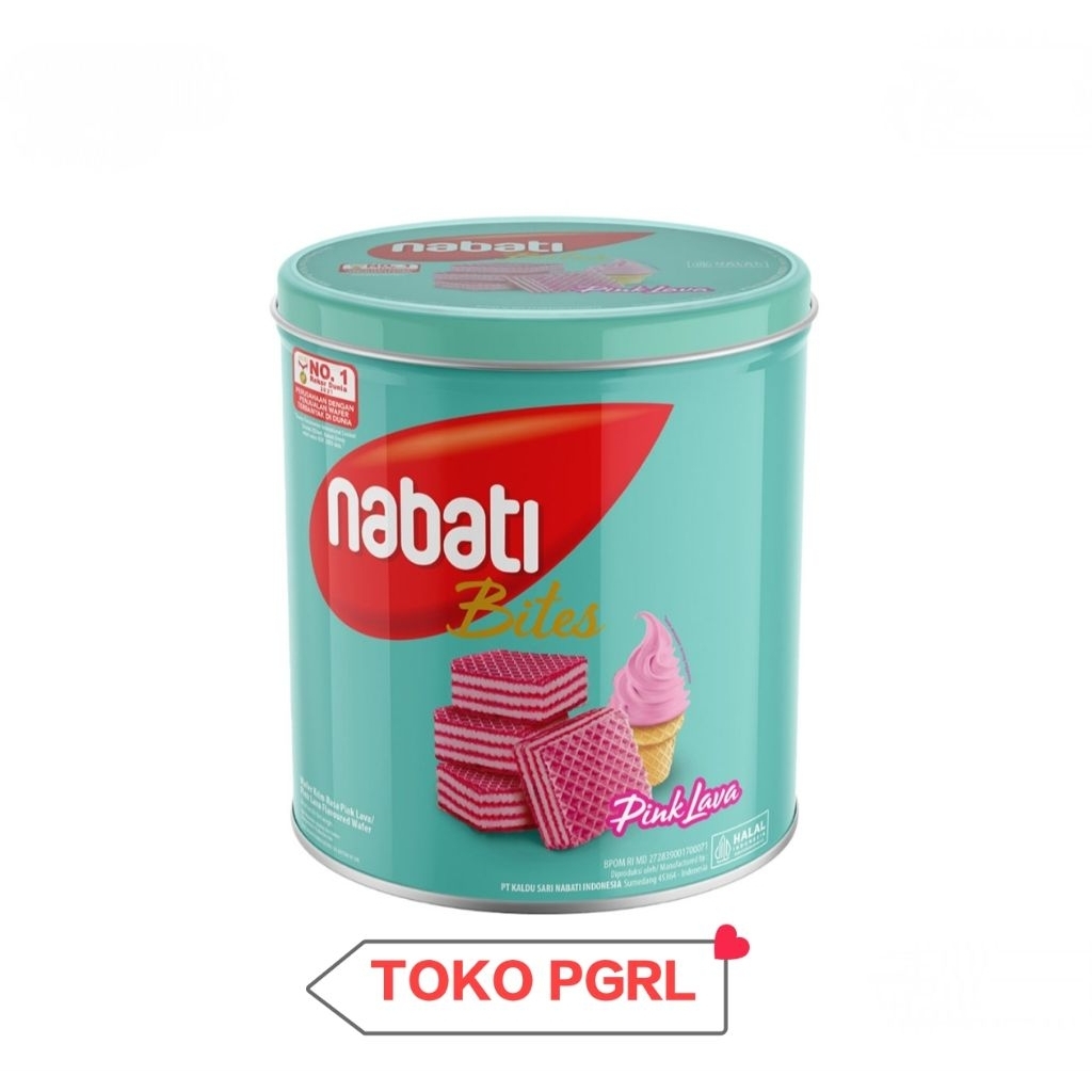 Nabati Bites Wafer Pink Lava Kaleng 240g