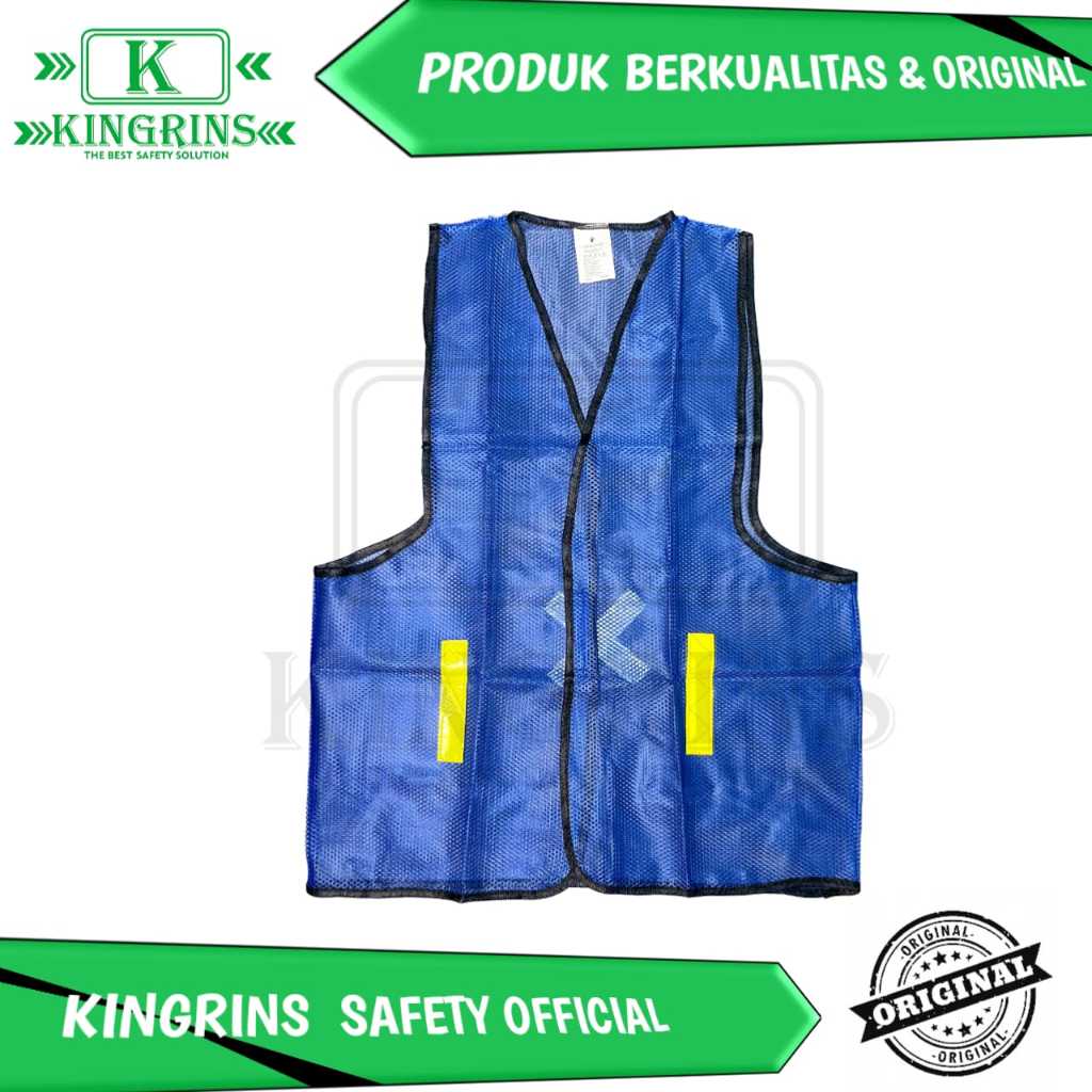 Rompi Proyek Jaring X gosave warna biru / Rompi safety proyek jaring scotlight X warna biru