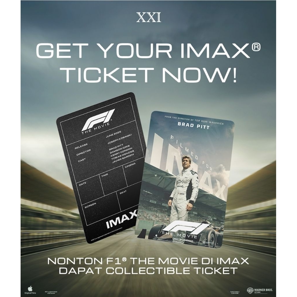 XXI CCC F1 THE MOVIE COLLECTIBLE CARD TICKET IMAX