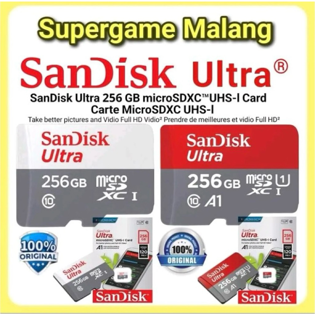Micro SD Memory Card 256 GB Giga Original Ori Sandisk