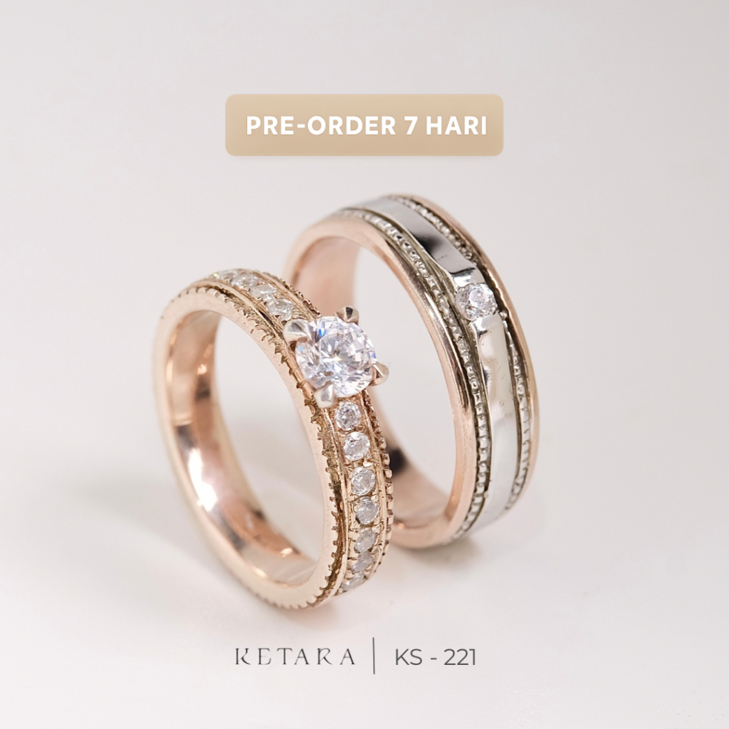Cincin Kawin Tunangan Cincin Tunangan Cincin Couple Perak Silver Ketara Jewelry