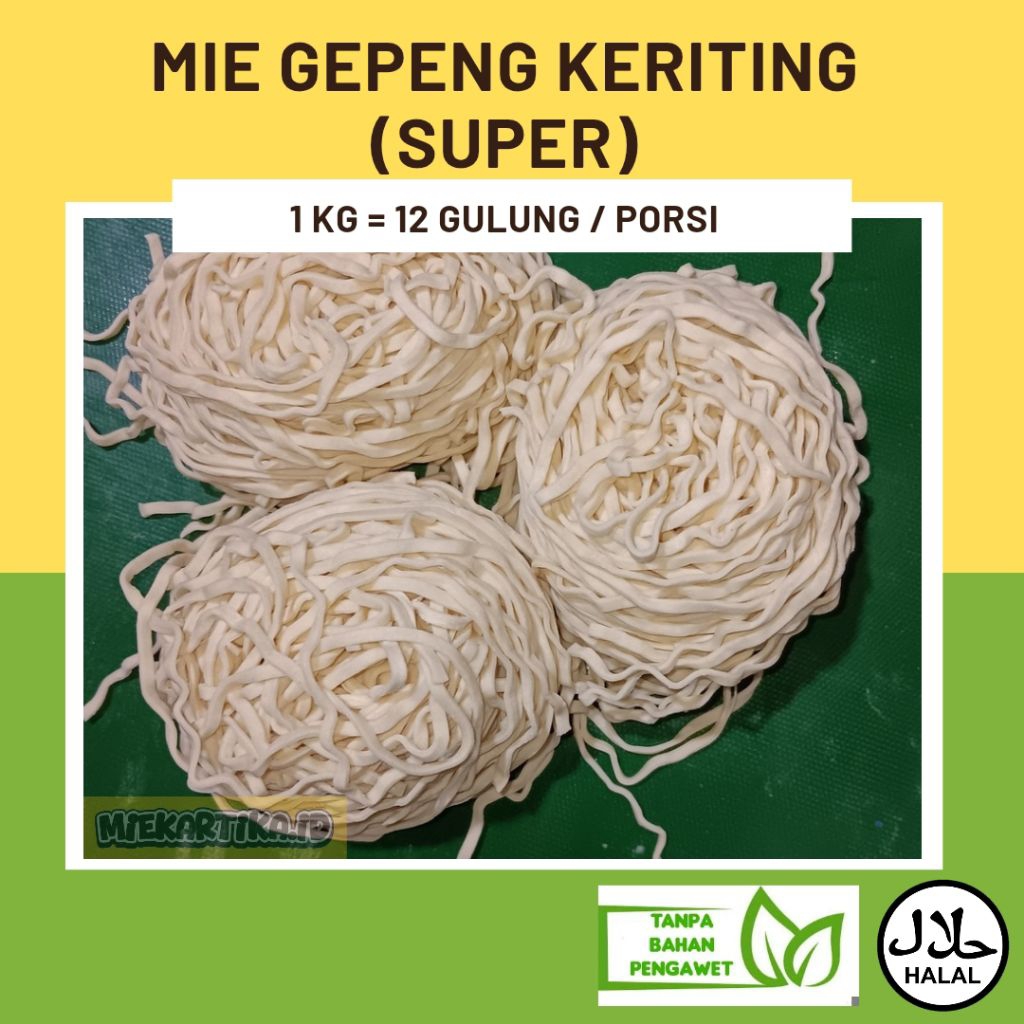 Mie Gepeng Keriting GM/Mie Mentah Gepeng Keriting Untuk Mie Ayam, Bakmie, Mie Yamin
