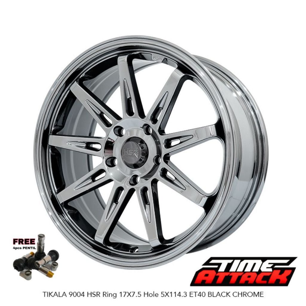 Velg Hsr Tikala Ring 17 Black Chrome Velg Mobil Rush Innova Xpander Stargazer Pelek R17