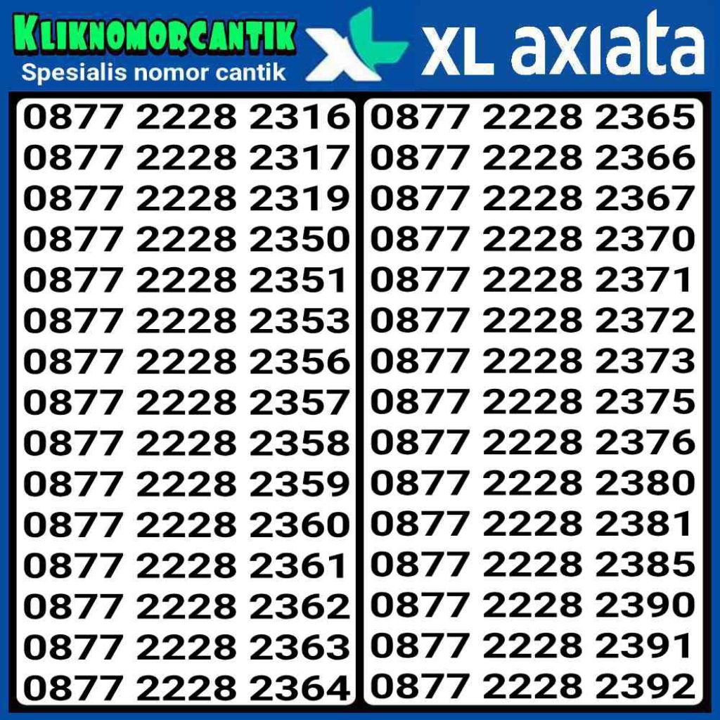 nomor cantik XL 4G&5G kartu perdana XL Axiata murah A2