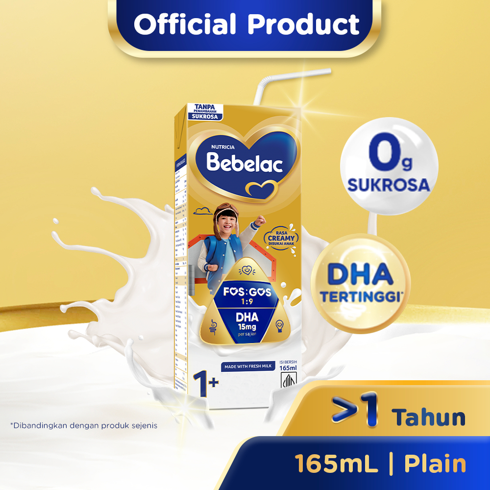 Bebelac Susu Formula Cair UHT Rasa Plain 165ml - Susu Anak [1 Dus Isi 24pcs]