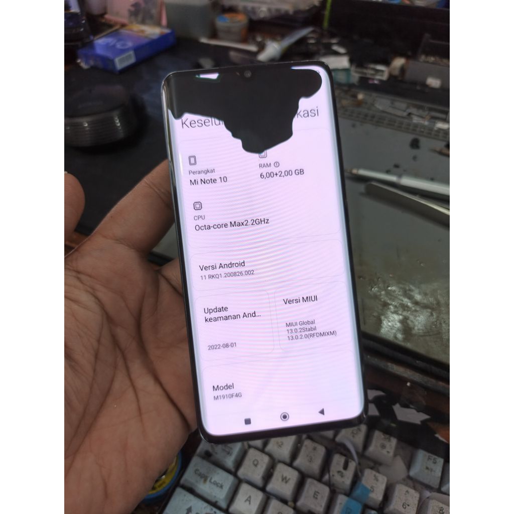 Xiaomi Mi Note 10 minus lcd