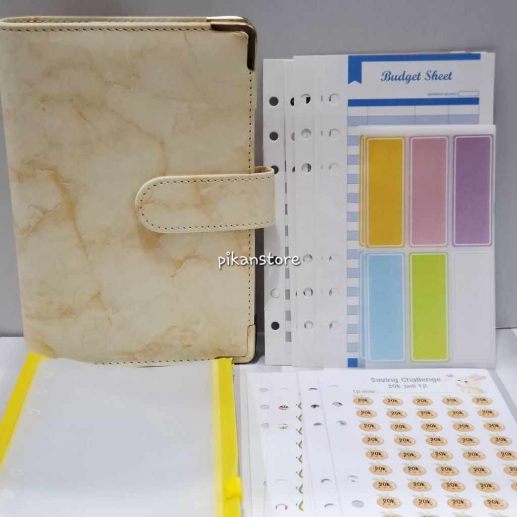 [1Set] Binder Keuangan Menabung A6/ Buku Tabungan Uang Anak Duit/ Kertas Tabungan Saving Challenge