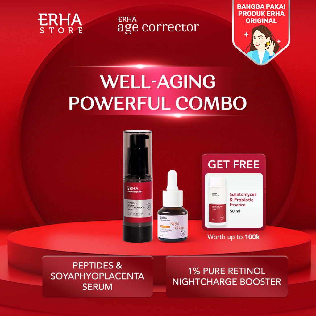 ERHA Age Corrector Well-Aging Combo Powerful Hydration & Plumpy - Peptides Serum & 1% Pure Retinol