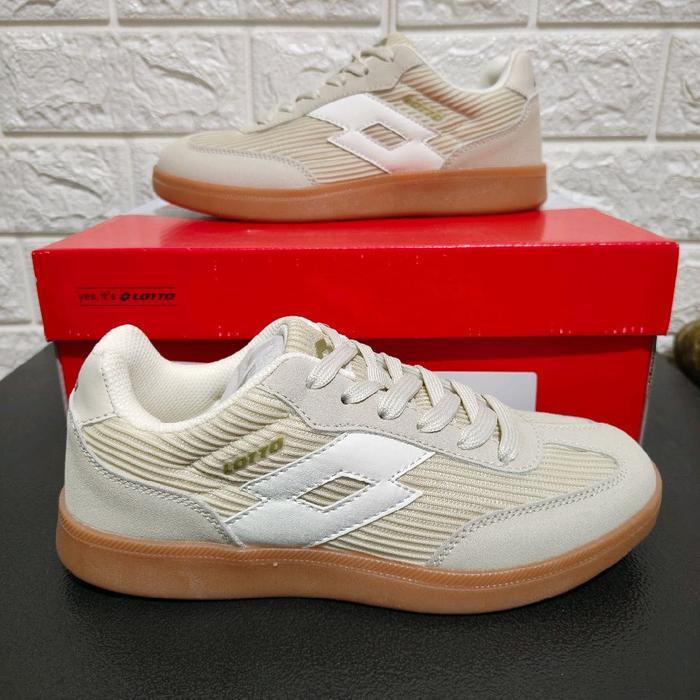 Sepatu sneakers wanita Lotto Escra Women's Lifestyle Shoes - White/Beige - ORIGINAL
