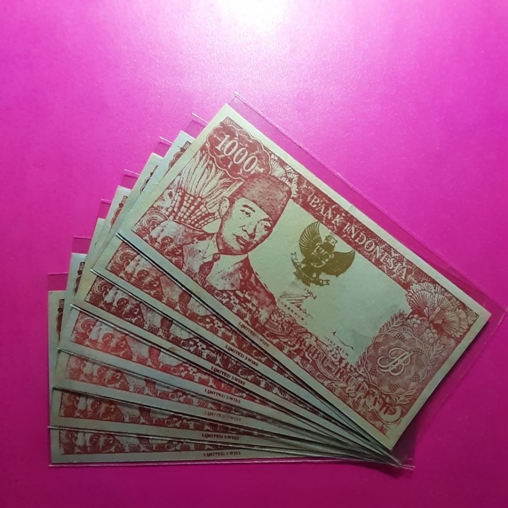 Uang 1000 rupiah replica sukarno tahun 1964