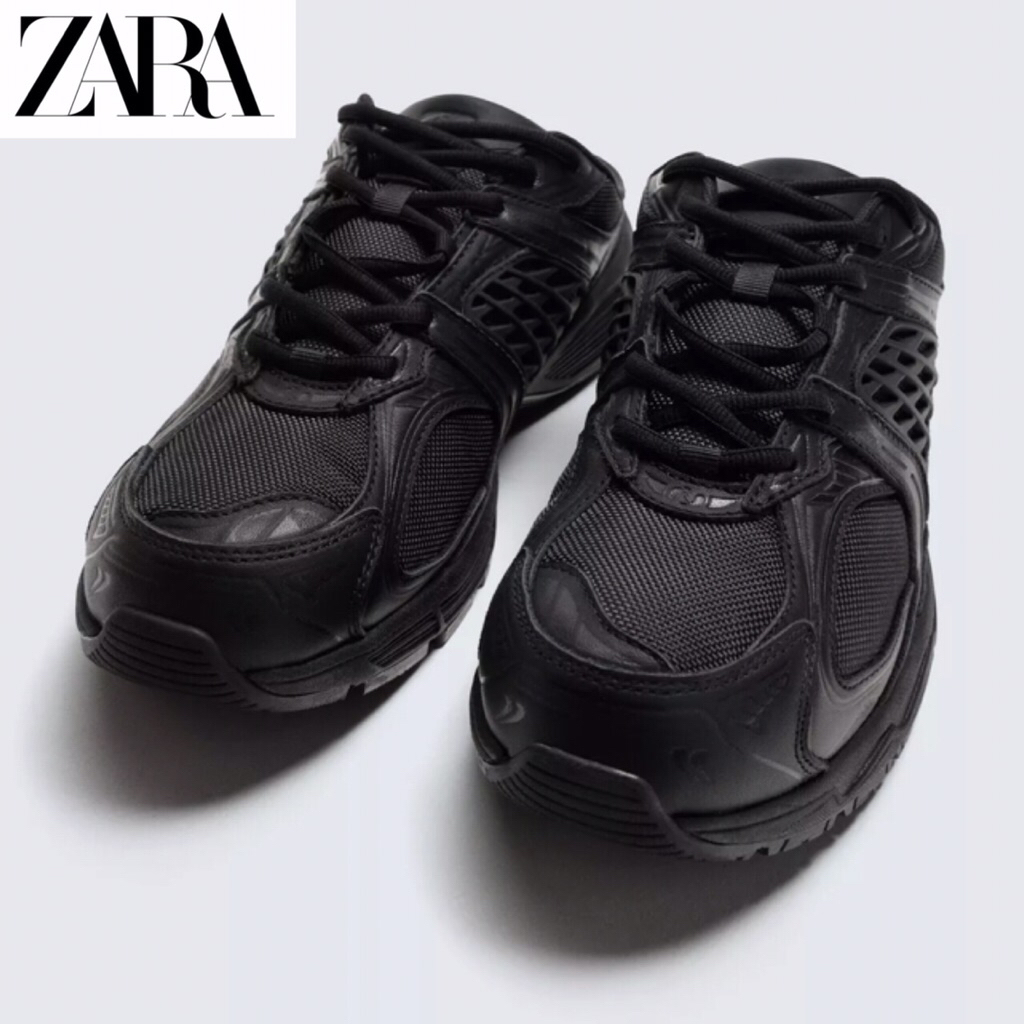 ZARA Men Slingback Trainers Sepatu Sandal Pria Black