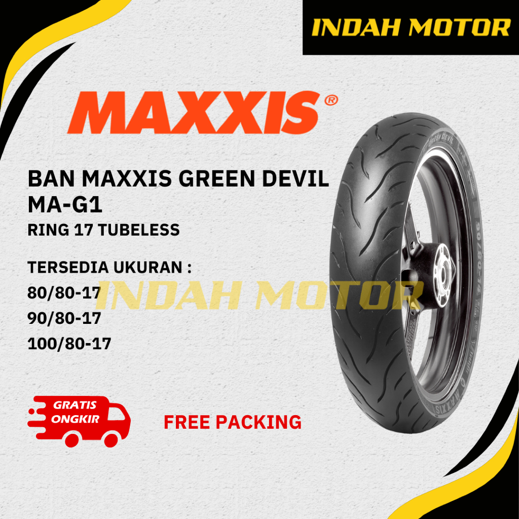 BAN MAXXIS GREEN DEVIL MA-G1 | RING 17 | 80/80-17 | 90/80-17 | 100/80-17 | TUBELESS | BAN MOTOR | BA