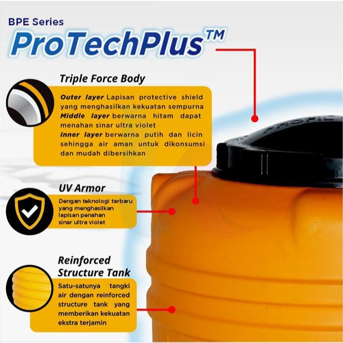 Spesial Tangki Air, Tandon, Toren Air HDPE Profil Tank BPE 500 Liter Original