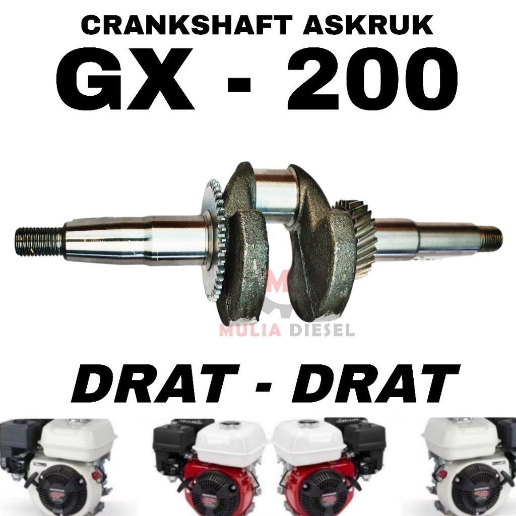 Askruk Crankshaft Mesin Penggerak GX200 DRAT DRAT HONDA 16MM GX 200 Waterpump Pompa