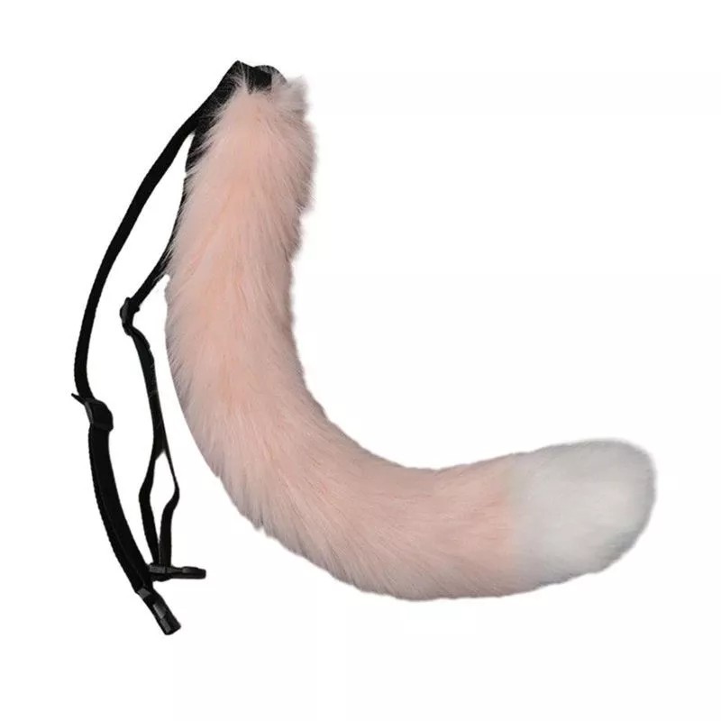 1pcs Ekor Cosplay Fox Tail Costume Buntut Kucing Cosplay Ekor Hewan Yang Realistis Bulu Lebat Fox