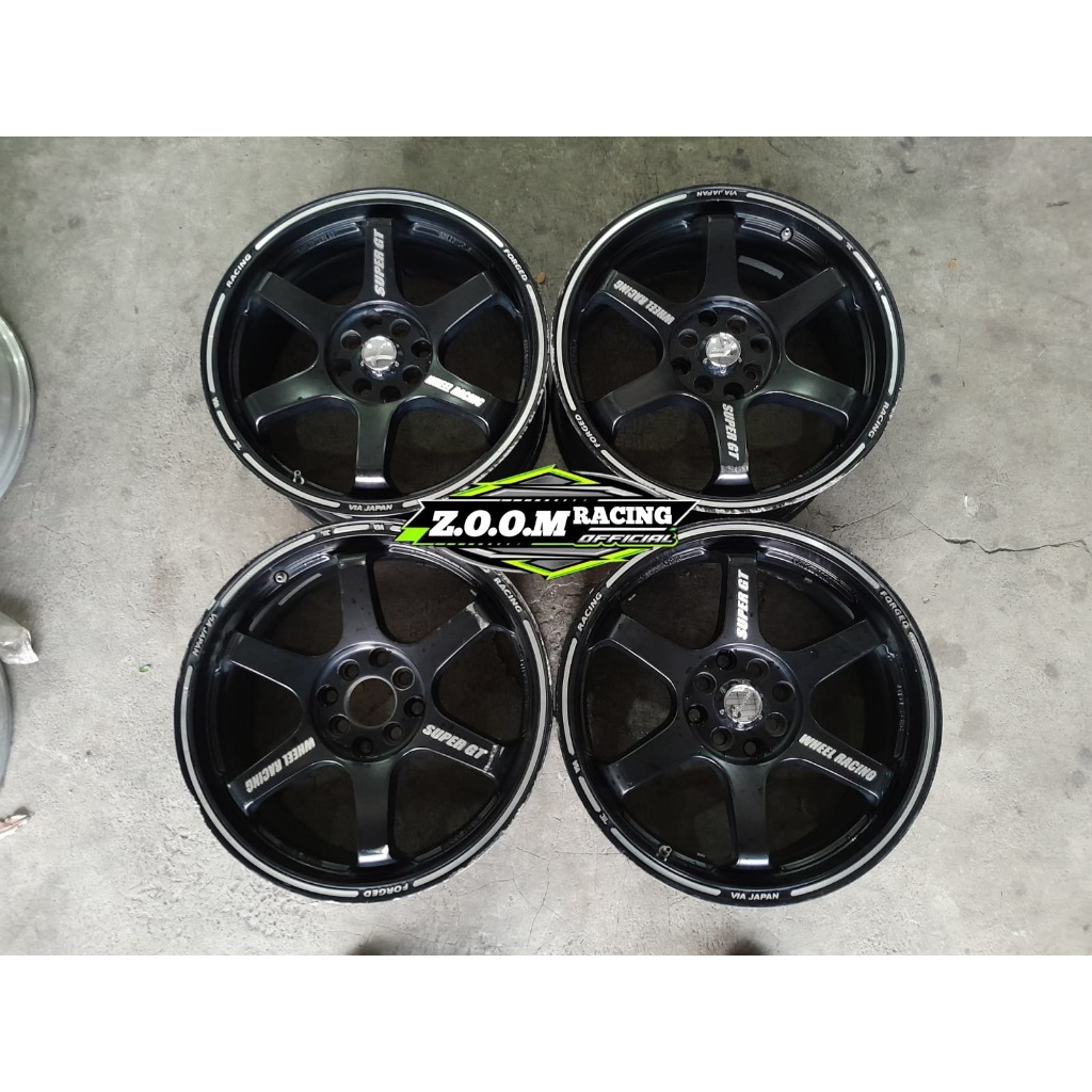 Velg Mobil Second Ring 17 TE37 Baut 4 Murah Seken R17 Lubang 4x100/4x114 BLACK MANGKANG SEMARANG