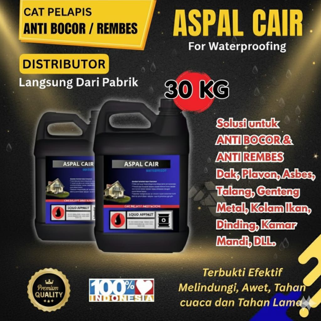 Aspal cair 30 kg - aspal cair waterproof anti rembes & bocor