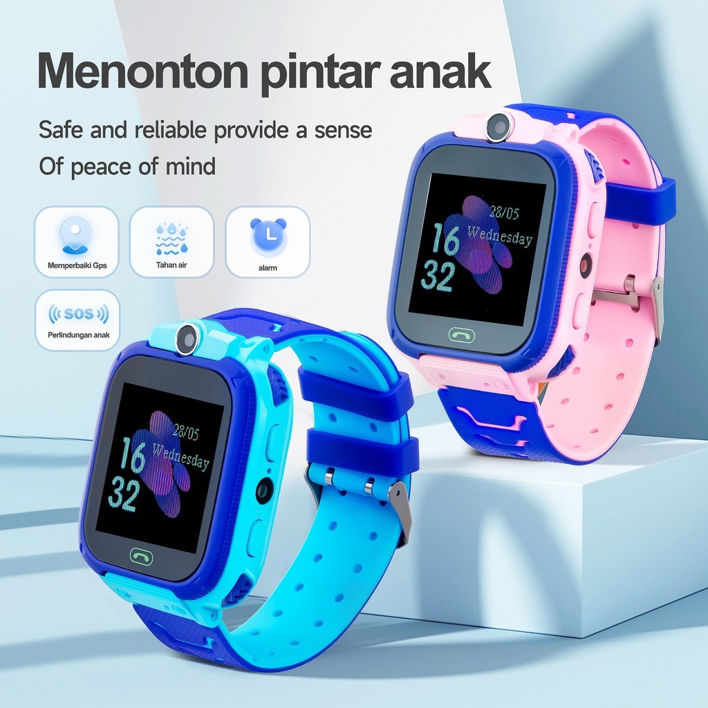 [COD ORI] Anti Air/Smartwatch Jam tangan Hp Pintar Android anak telepon-Gps Digital Waterproof Kids