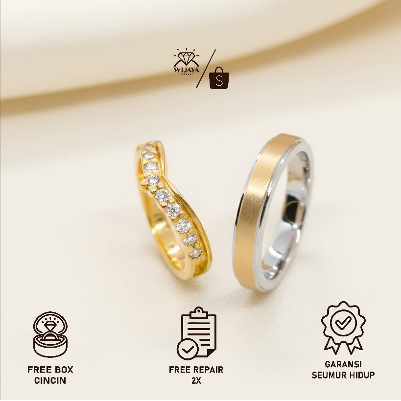 CINCIN COUPLE LAMARAN BERBAHAN PLATINUM 5% CEWEK COWOK