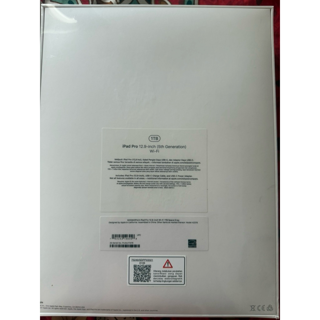 apple iPad Pro 12.9” M1 2021 1TB space gray