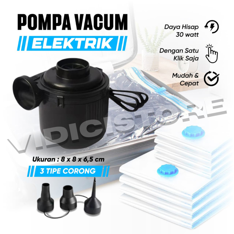 POMPA MANUAL VACUM BAG/HAND PUMP/POMPA VACUM KANTONG PAKAIAN ELECTRIC/POMPA ANGIN LISTRIK ELECTRIC
