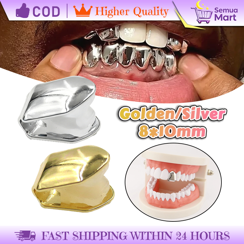 Grillz Gigi Joker - Gigi Palsu Hip Hop Tunggal, Aksesoris Party Halloween Removable