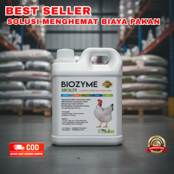Biozyme Broiler Suplemen Pemacu Pertumbuhan Penggemuk Badan Ayam Pedaging Broiler Penambah Nafsu Mak