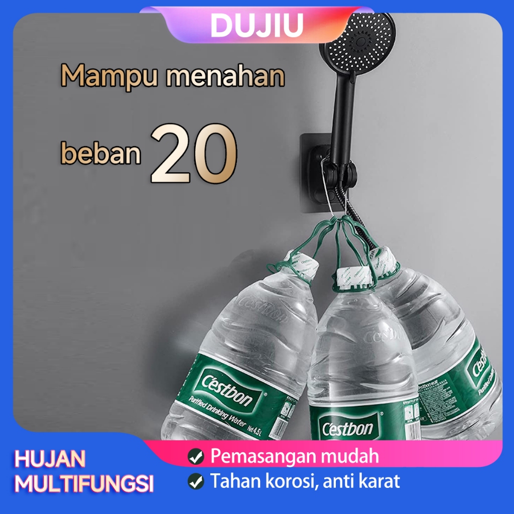 Dudukan Shower Dinding Adjustable Stainless Steel Anti Karat Warna Hitam Minimalis Mudah Dipasang Ko