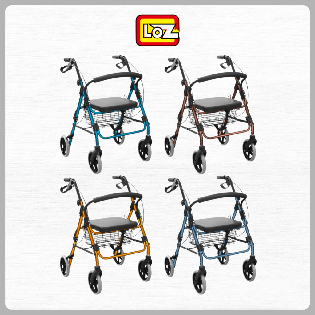 Alat Bantu Berjalan Walker Rollator FS 965 Walker Roda 4 dengan dudukan