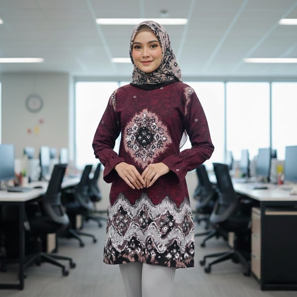 ATASAN JUMPUTAN KERJA WANITA/TUNIK JUMPUTAN PALEMBANG