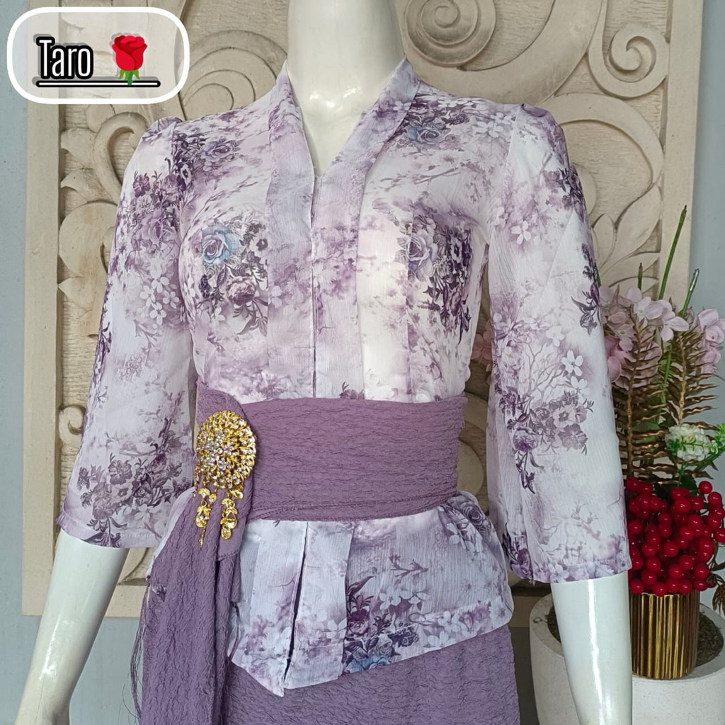 Kebaya jadi sifon bunga sakura motif terbaru super cantik / Tangan Lonceng / jaritan pribadi