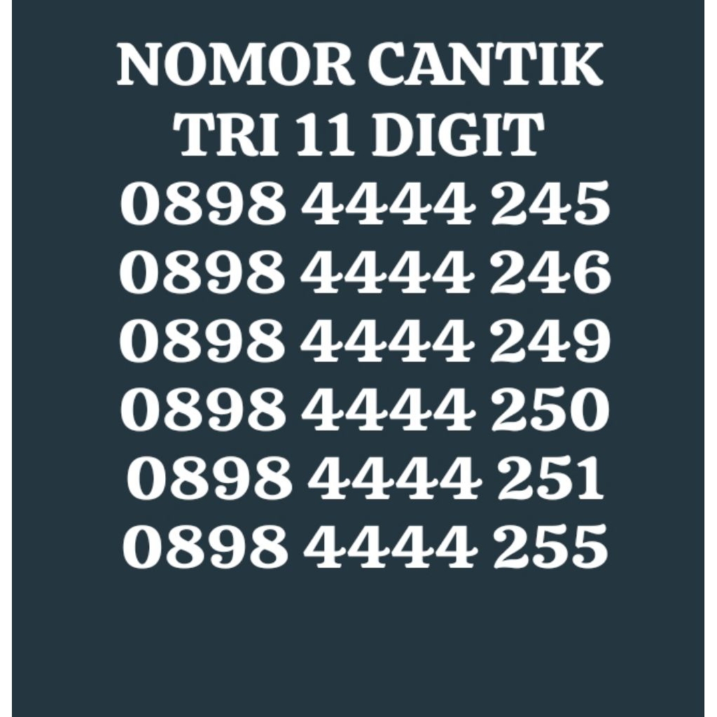 TRI 11DIGIT/NOMOR CANTIK