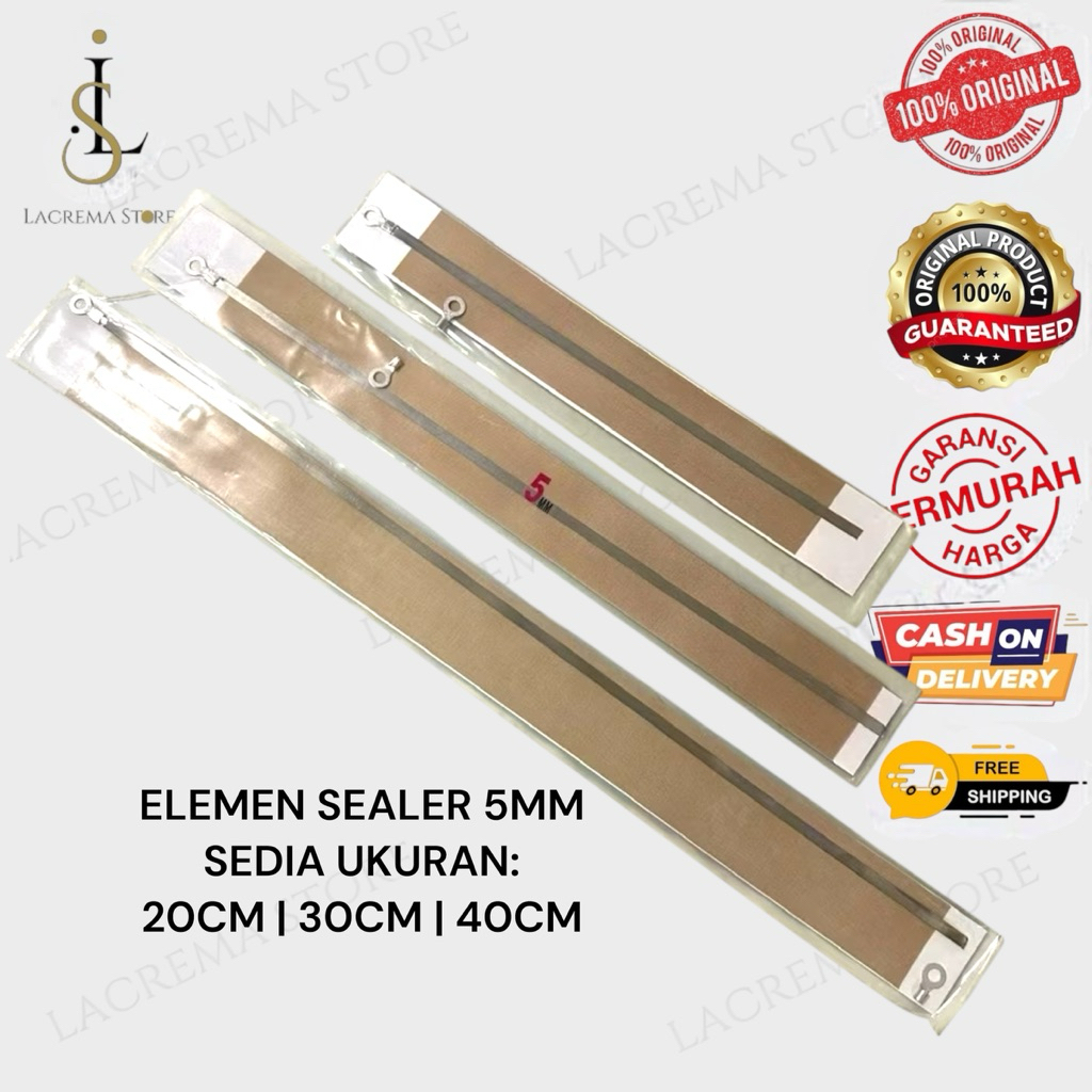 ELEMEN IMPULSE SEALER LEBAR 5MM 20CM 30CM 40CM / ELEMEN ALAT PRESS PLASTIK