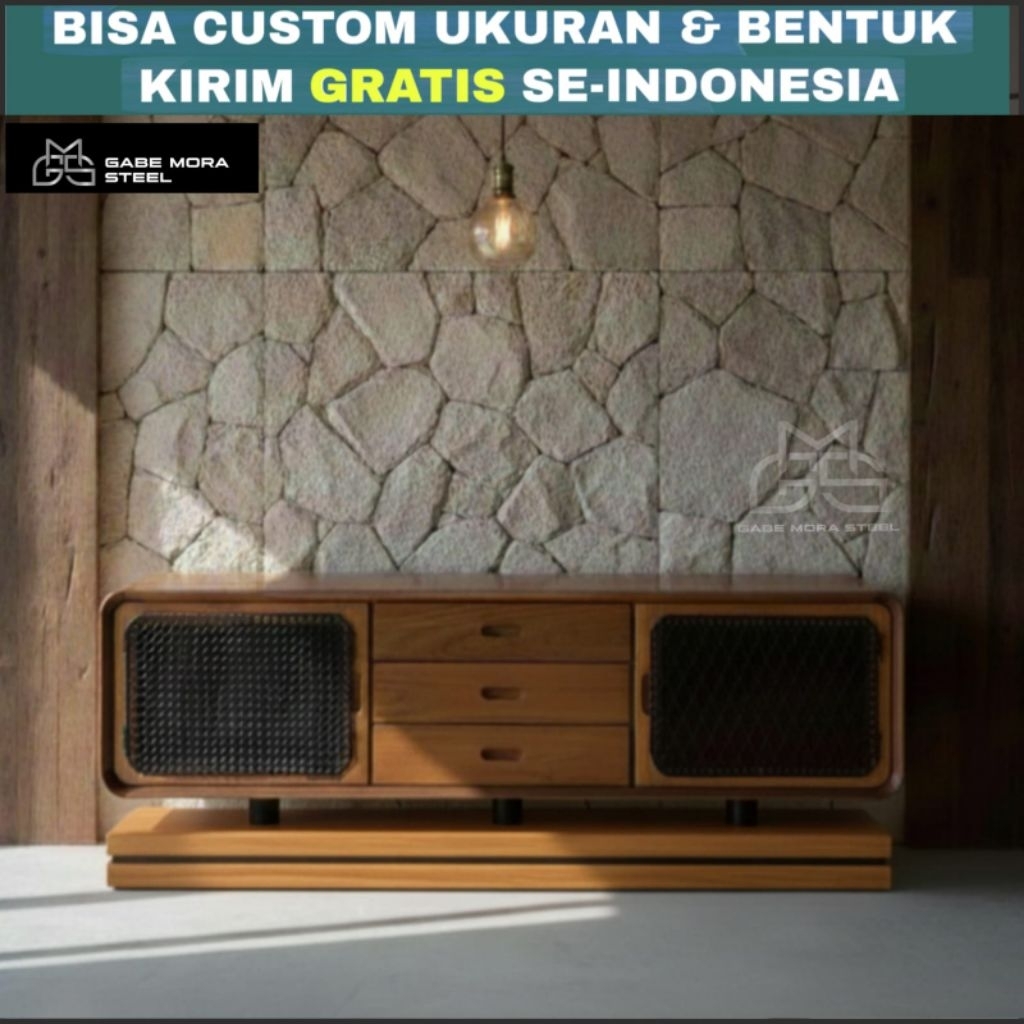 TV TABLE MEJA TV JATI BUFET MINIMALIS JATI MEJA TV MINIMALIS JATI MEBEL JEPARA FURNITURE JEPARA BUFE