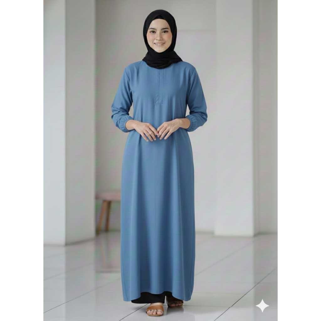 Gamis Wanita Elegan Simple Trendy Mewah Cewek Modis Gamis Syar'i Gamis Syari Cool Style Dres Remaja