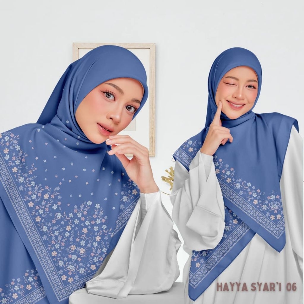 hijab kerudung syar'i segi empat motif voal premium