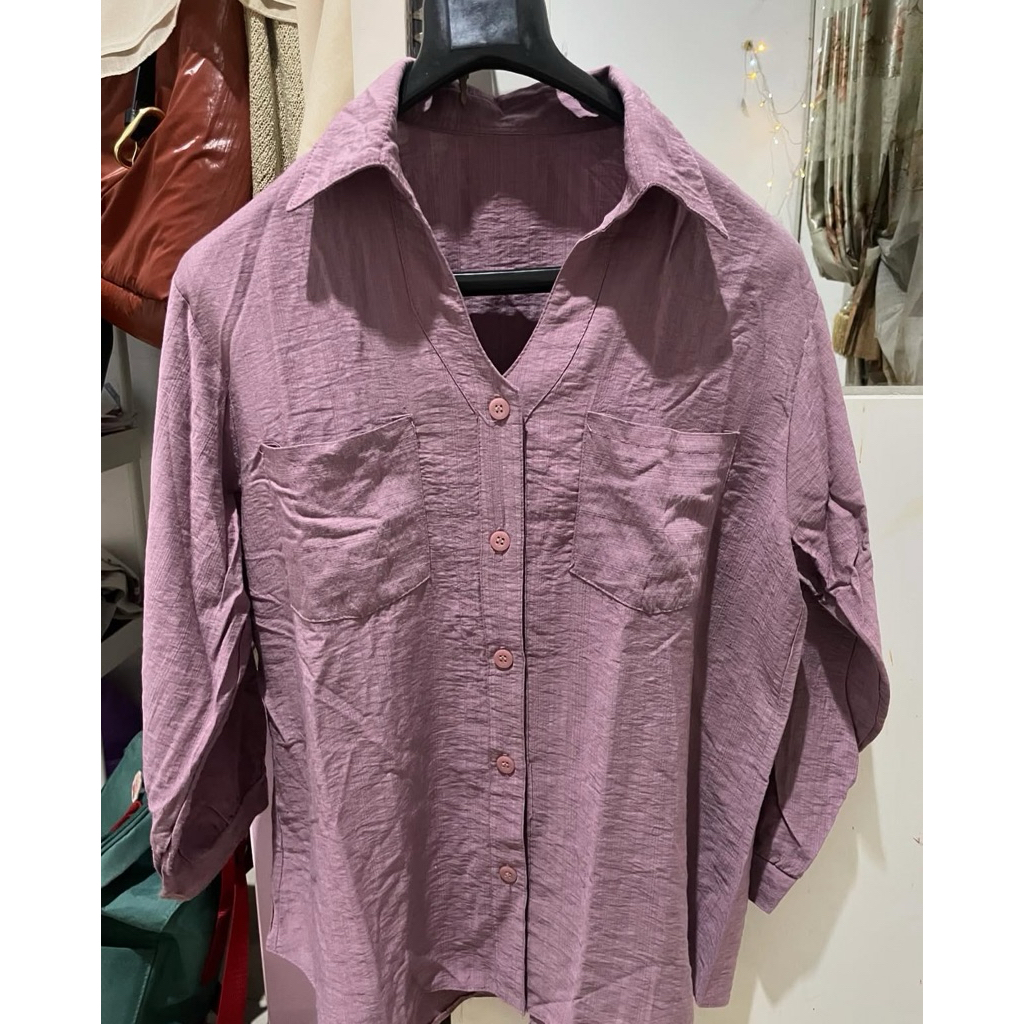 kemeja ungu wanita