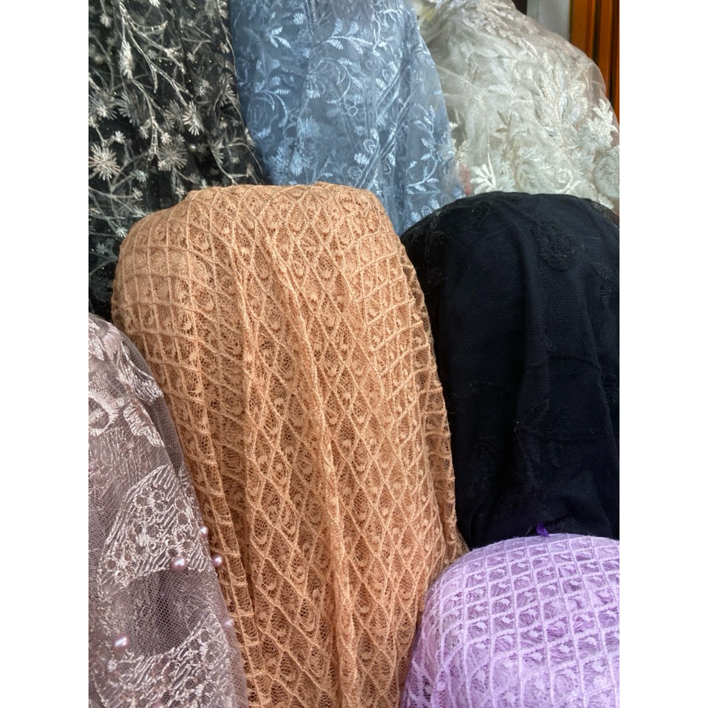 KAIN BROKAT TILE MOTIF DIAMOND MESH/ KAIN KEBAYA BROKAT KOTAK-KOTAK/NORVINA