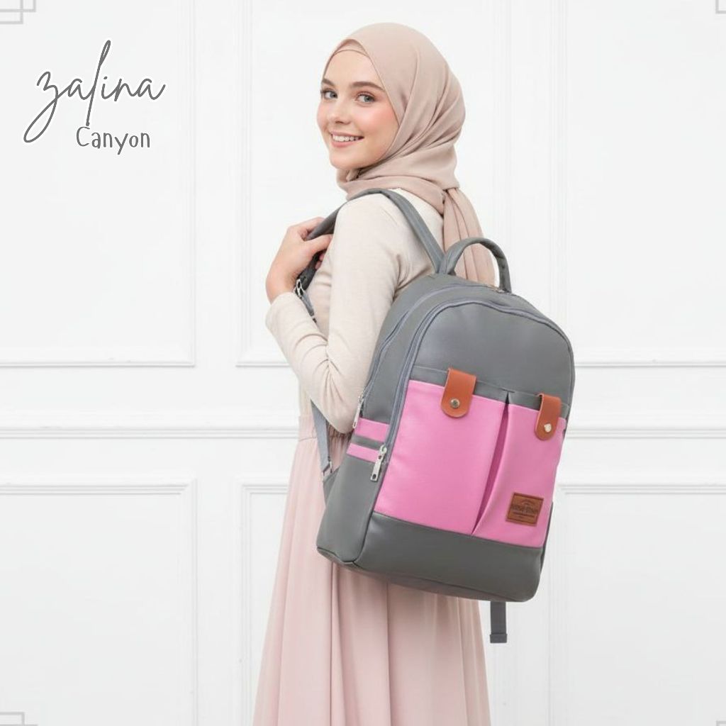Rumah Warna Tas Ransel ada slot Laptop Size 30 x 14 x 40 cm Zalina Canyon